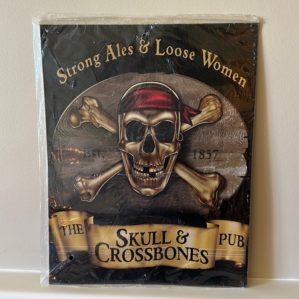 NEW The Skull and Crossbones Pub Metal Sign